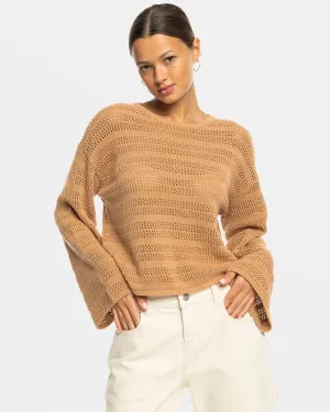 Salt Siren Crew Neck Sweater - Camel