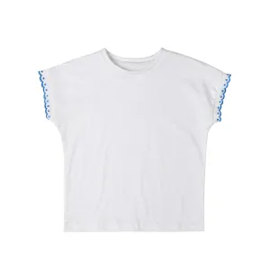 Simple Embroidered Trim T-shirt