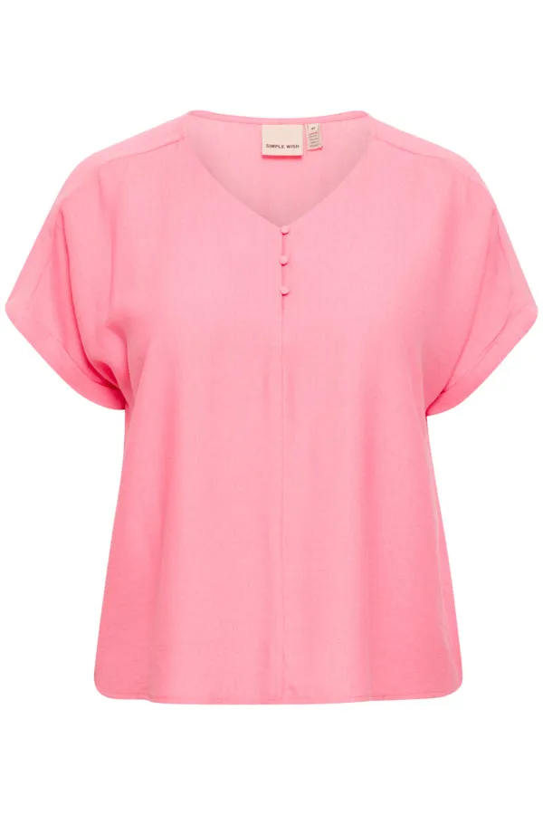 Simple Wish Hot Blouse in Pink