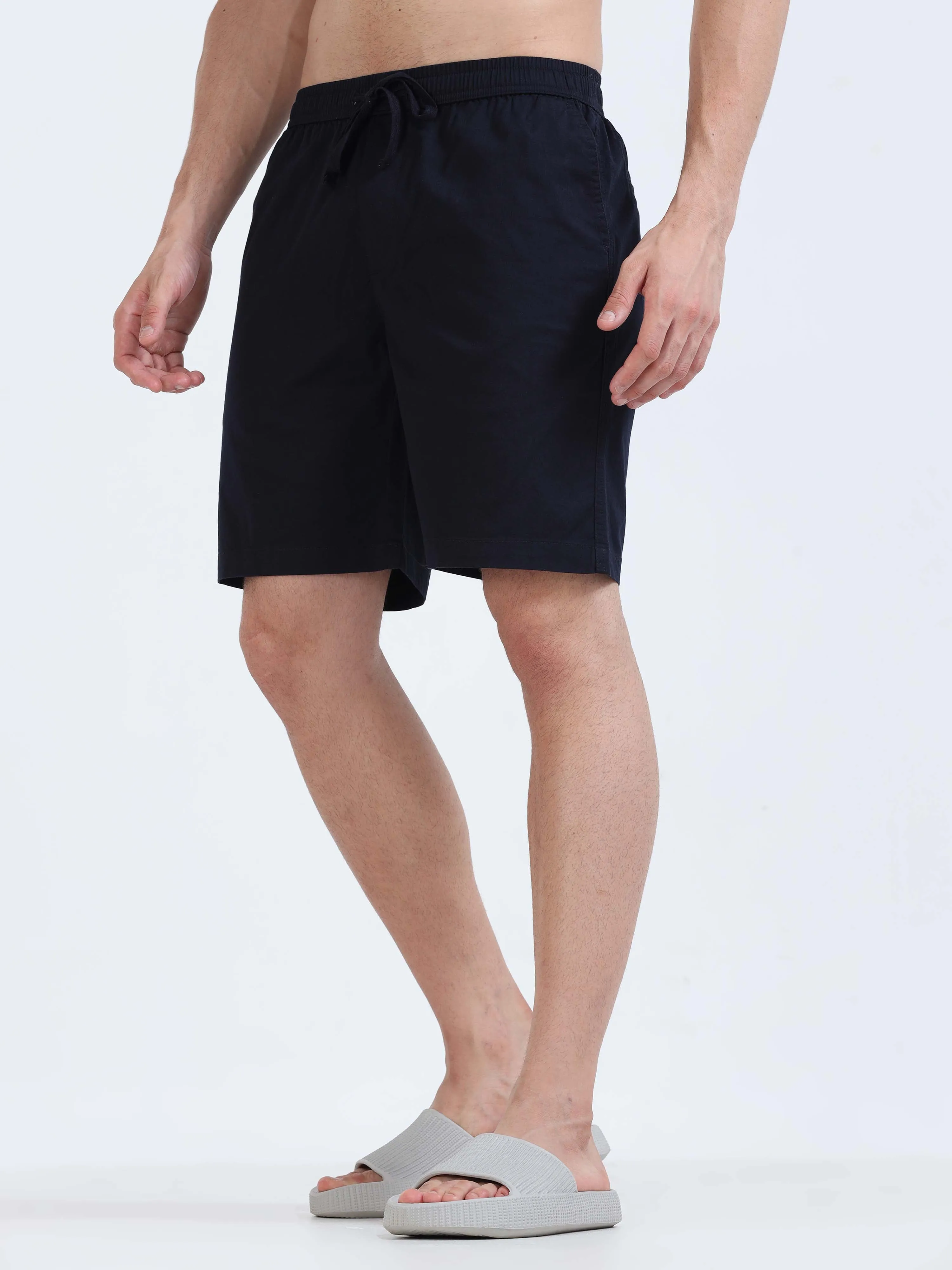 Soft Cotton Navy Basic Shorts