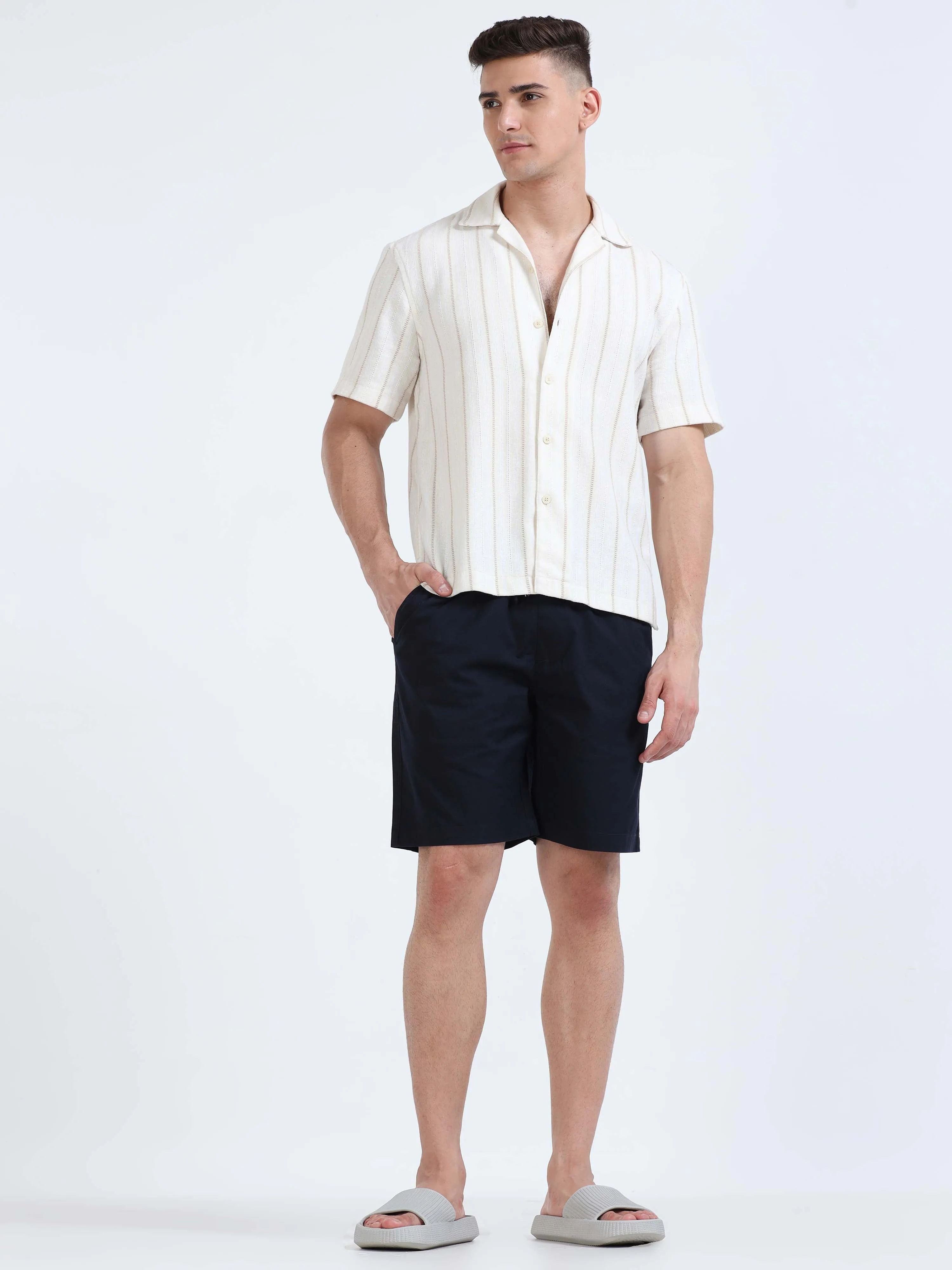 Soft Cotton Navy Basic Shorts