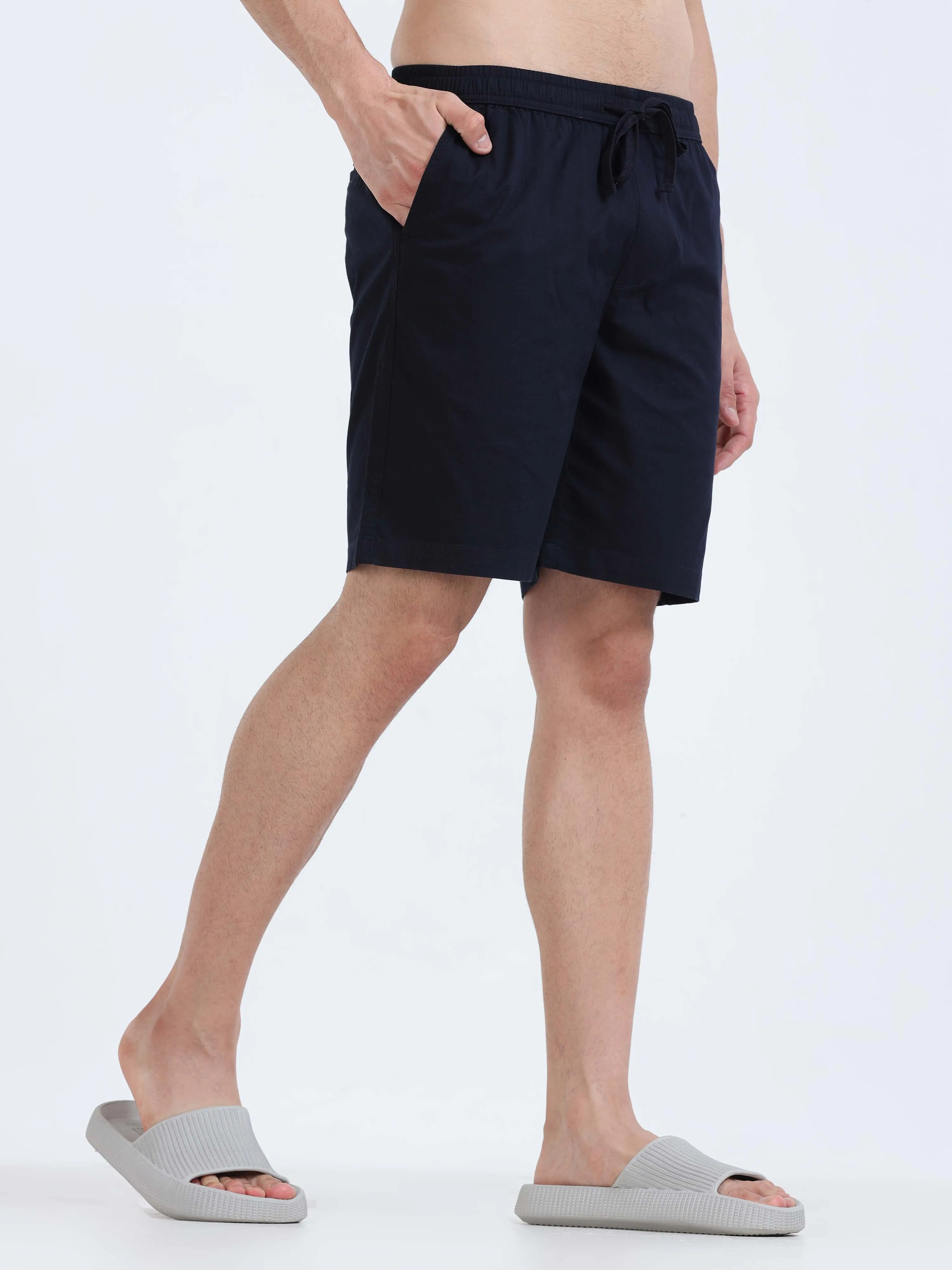 Soft Cotton Navy Basic Shorts