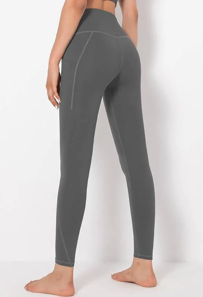 Solid Mid-Waist Pocket Legging - Simple