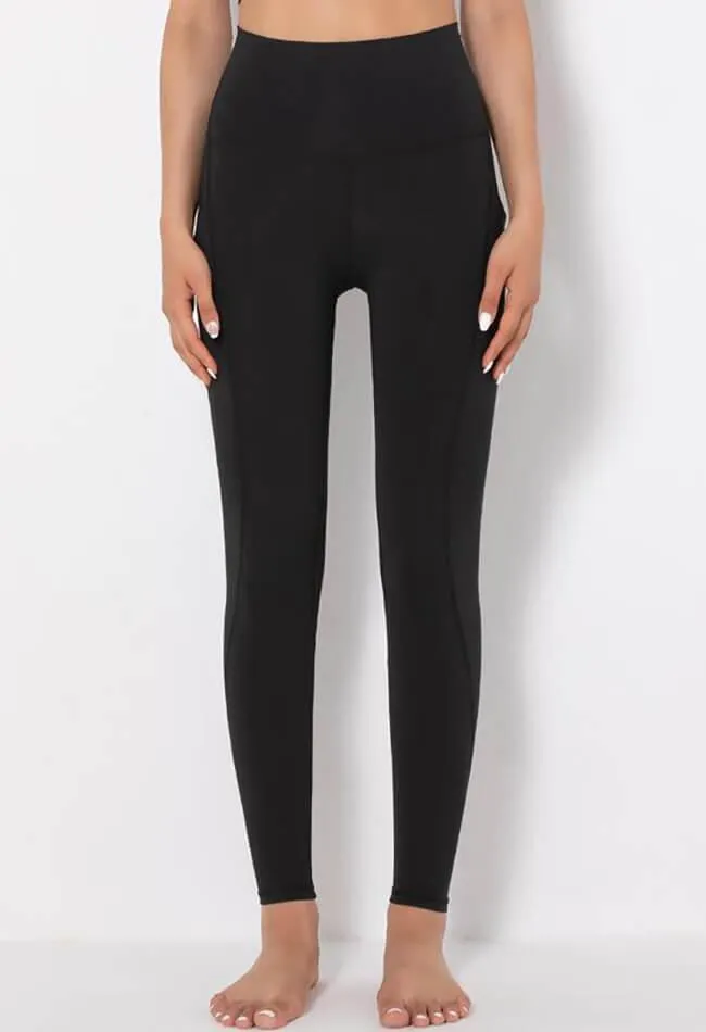 Solid Mid-Waist Pocket Legging - Simple