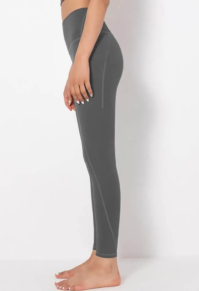 Solid Mid-Waist Pocket Legging - Simple