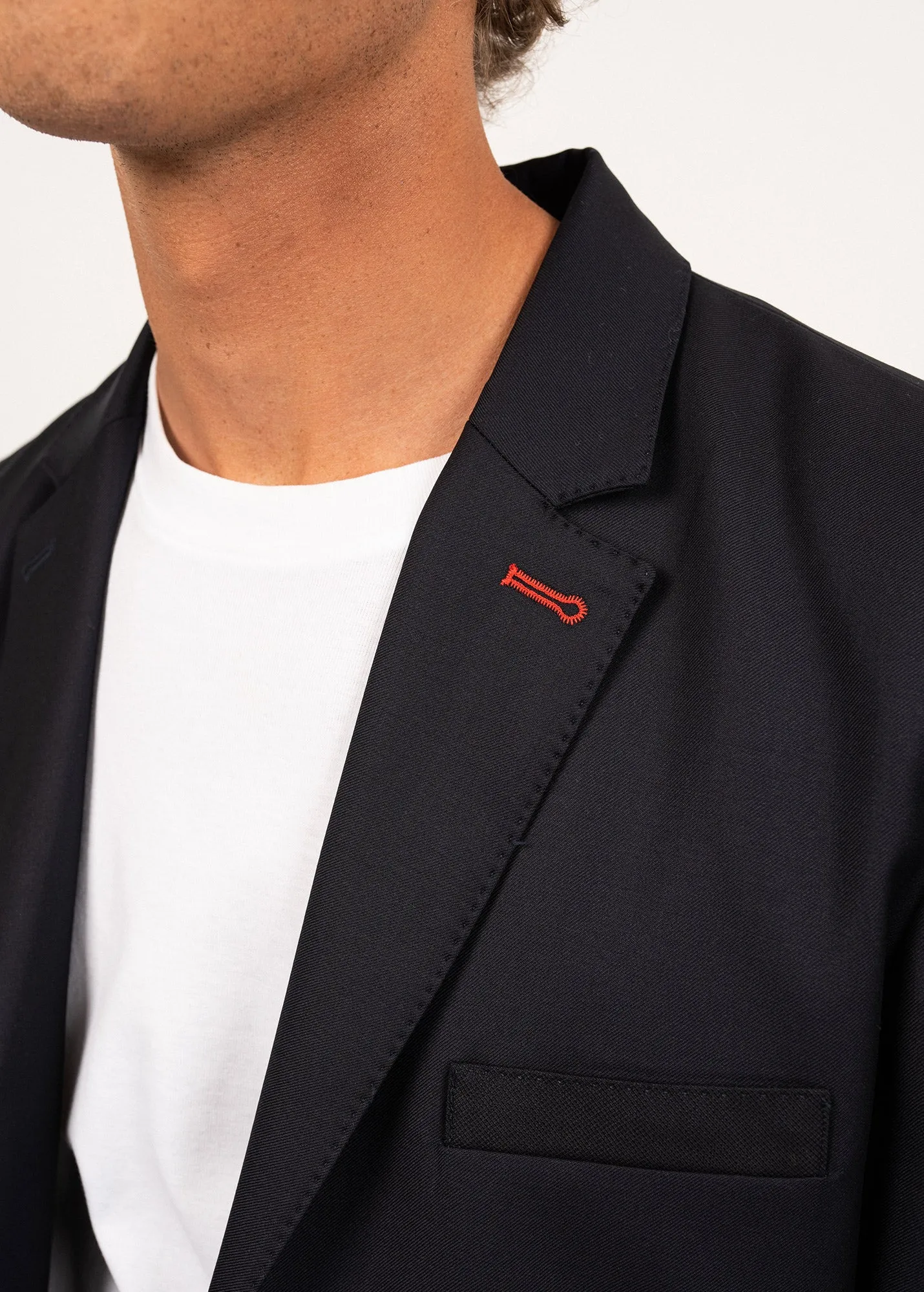 St Benoit wool cloth blazer - with tone on tone elbow patches (NAVY)