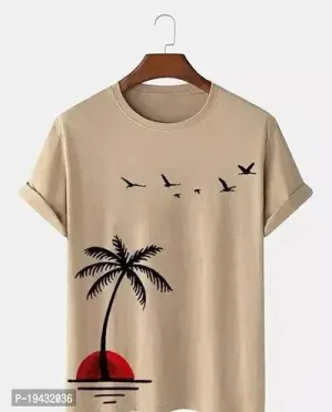 Stylish Off White Cotton Blend Tshirt For Men