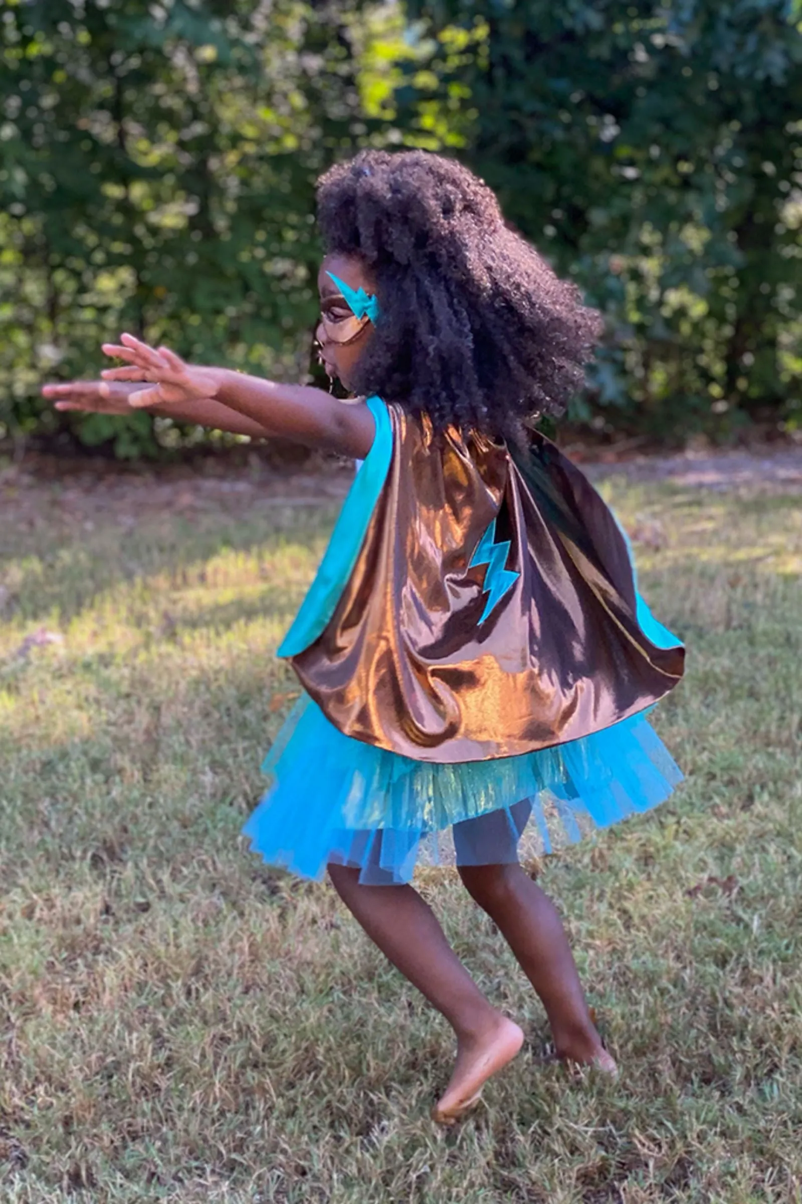 Super-duper Tutu/Cape/Mask | Copper & Teal