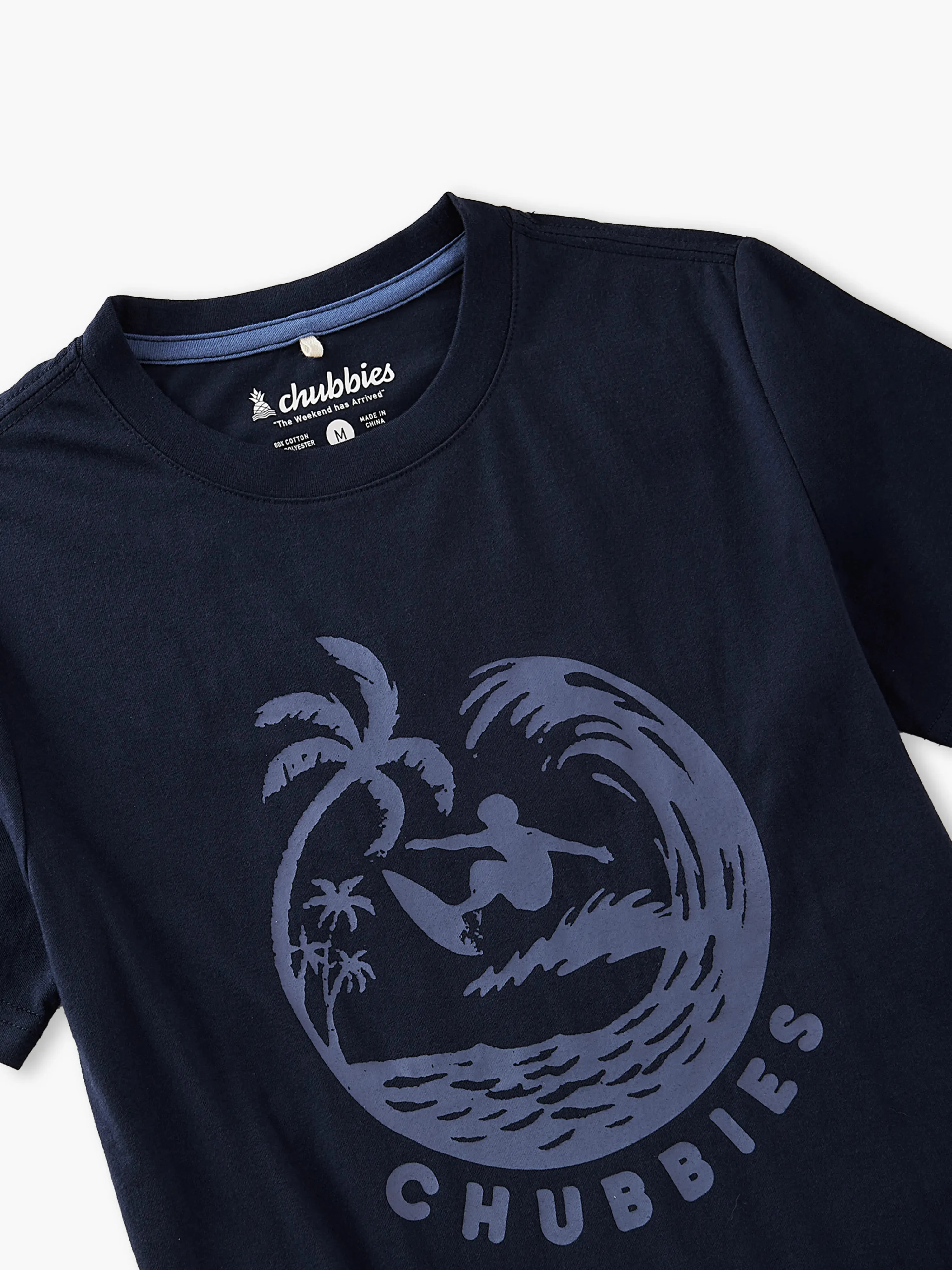 The Surfer (Boys Non Pocket Graphic T-Shirt) - Navy