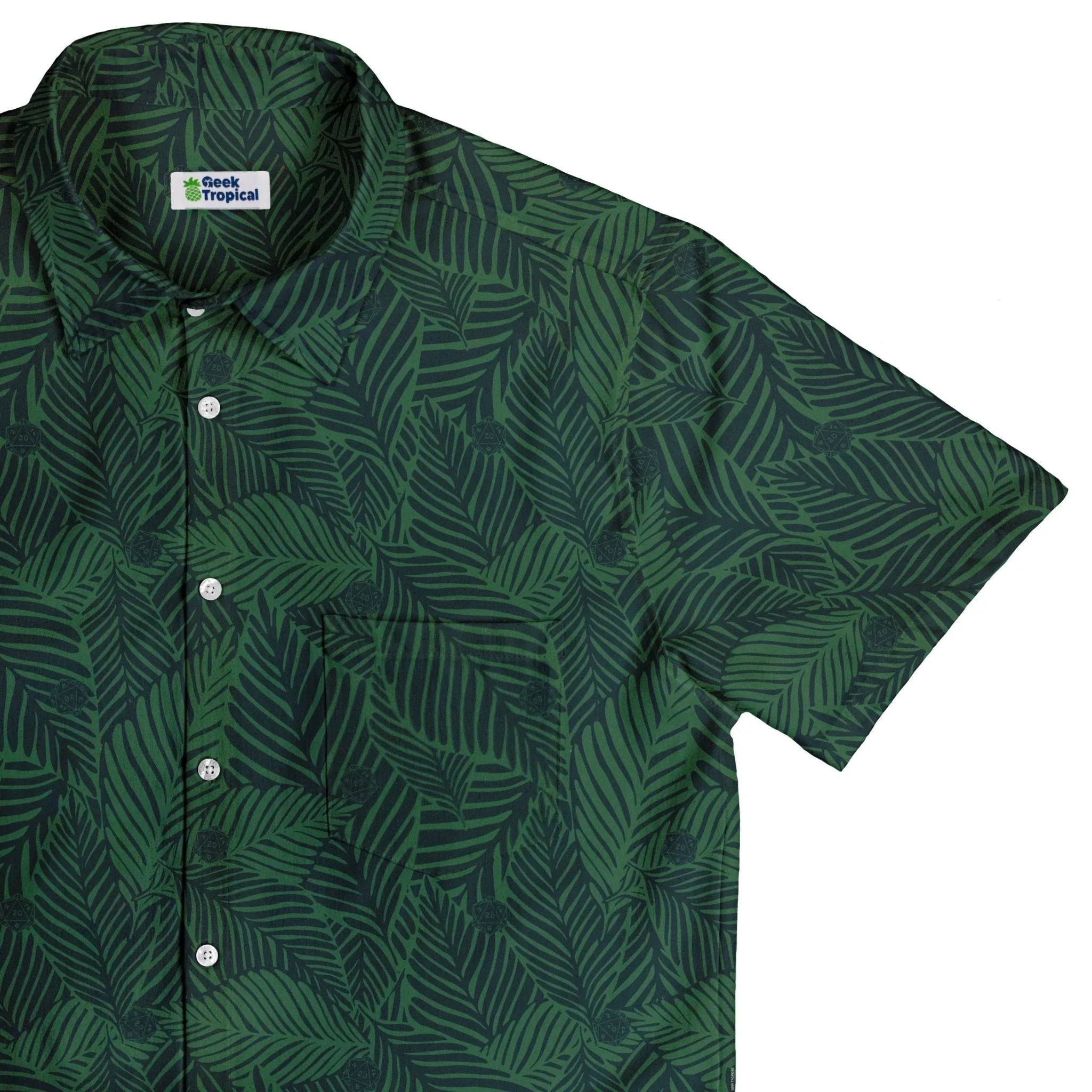 Tropical Dnd Dice Button Up Shirt