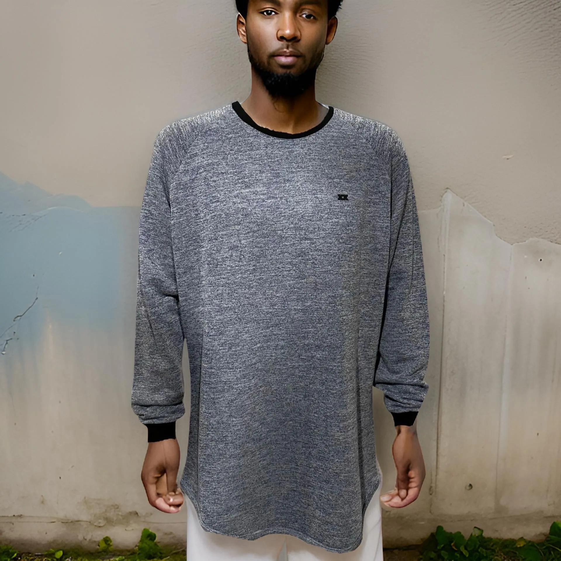 ^UCXX^ (BLUE) KNIT CREWNECK SWEATER