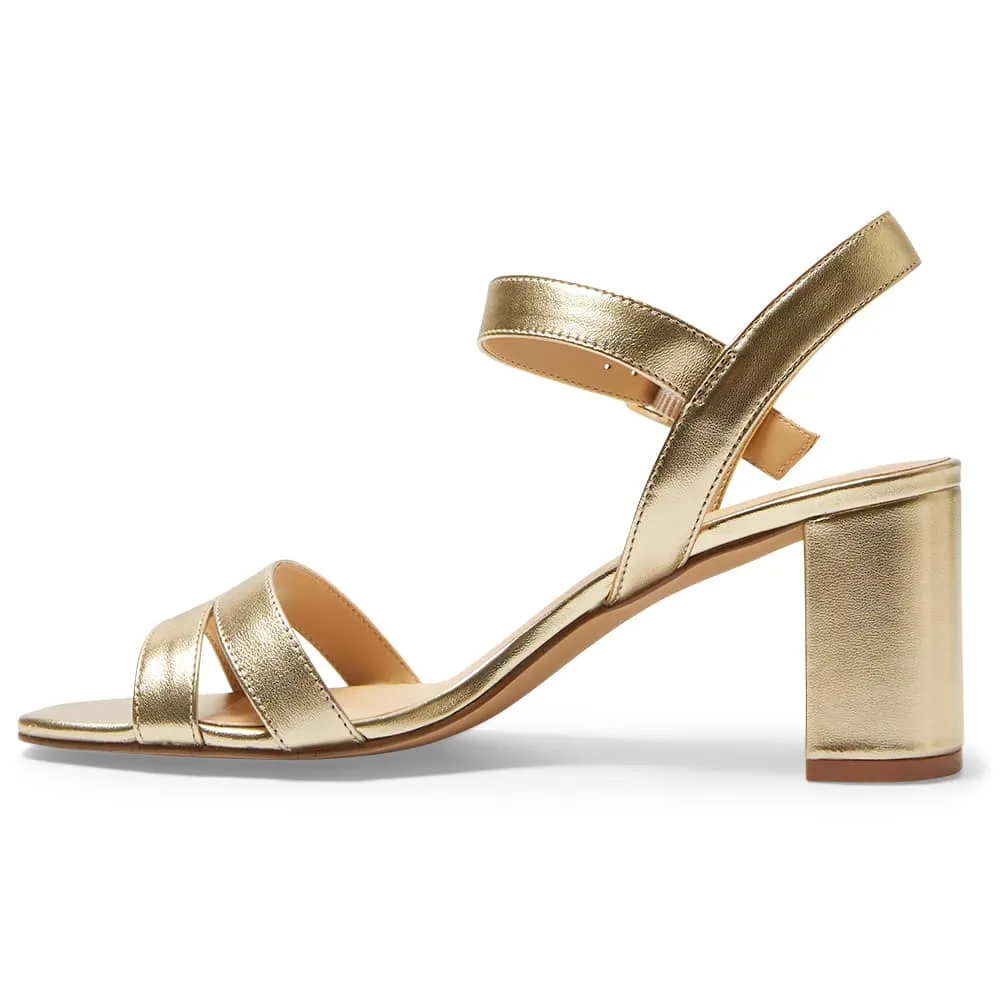 Utopia Heel in Soft Gold Leather