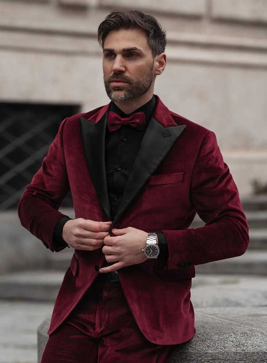 Wine Velvet Tuxedo Jacket